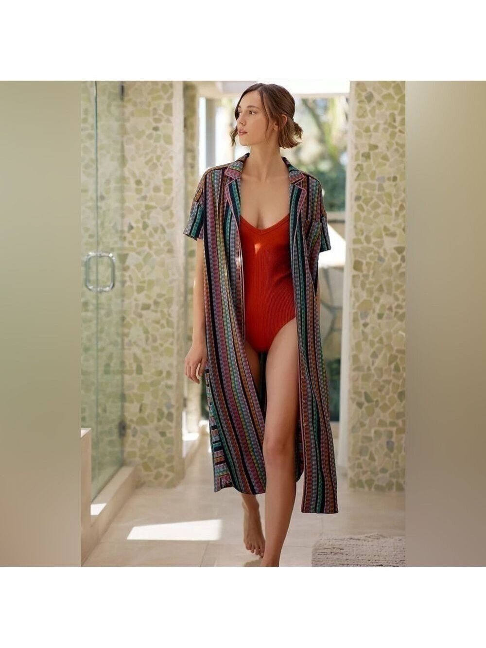 Anthropologie Striped Lounge Midi Dress. Size S